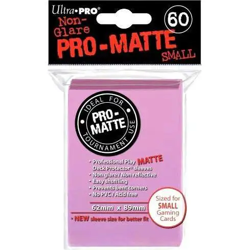 Ultra Pro Card Supplies Non-Glare Pro-Matte Pink Small Card Sleeves [60 Count]