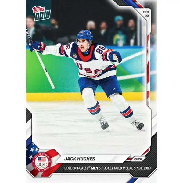 NHL 2026 NOW Olympics Hockey Jack Hughes #18 [Golden Goal! 1st Men's Hockey Gold Medal Since 1980]