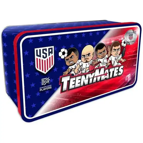 TeenyMates USA Soccer 1-Inch Collector Tin [3 Mystery Packs, Stadium & Exclusive Figure]