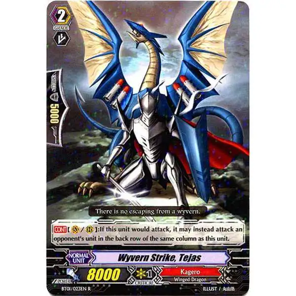 Cardfight Vanguard Descent of the King of Knights Rare Wyvern Strike, Tejas BT01-023