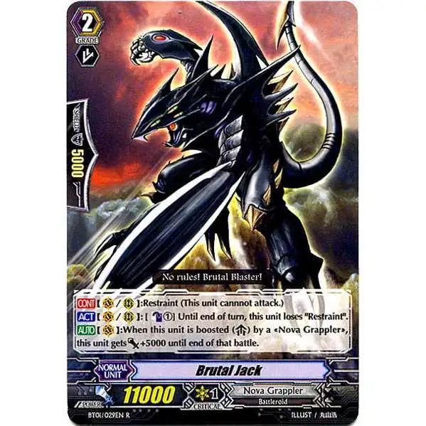 Cardfight Vanguard Descent of the King of Knights Rare Brutal Jack BT01-029