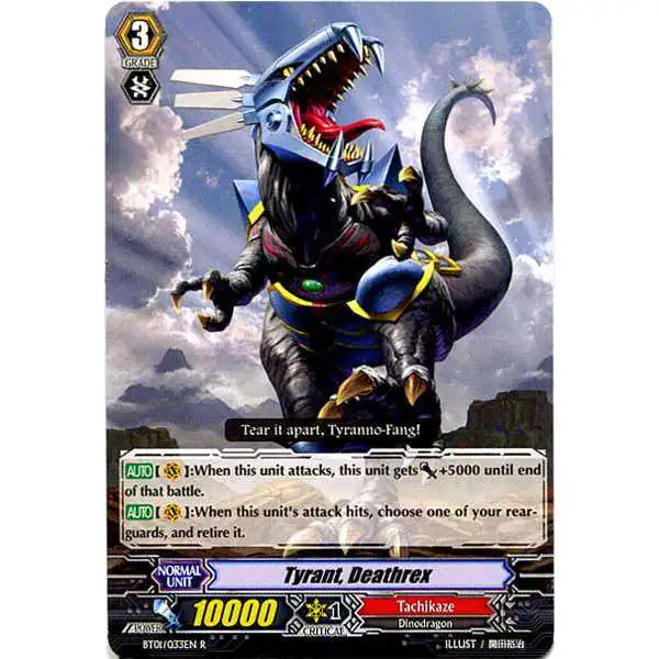 Cardfight Vanguard Descent of the King of Knights Rare Tyrant, Deathrex BT01-033