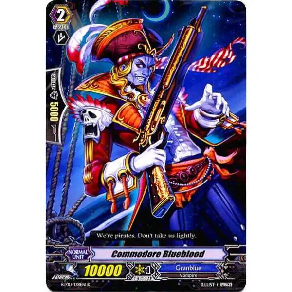 Cardfight Vanguard Descent of the King of Knights Rare Commodore Blueblood BT01-038