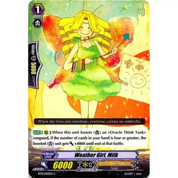 Cardfight Vanguard Descent of the King of Knights Common Weather Girl, Milk BT01-055