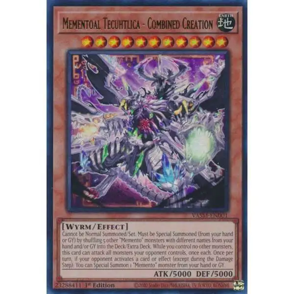 YuGiOh Trading Card Game Valiant Smashers Quarter Century Secret Rare Mementoal Tecuhtlica - Combined Creation VASM-EN001