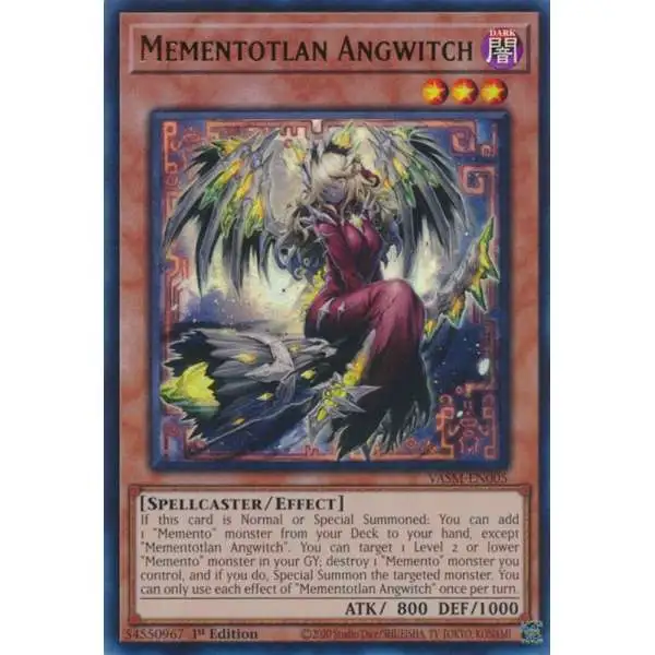 YuGiOh Trading Card Game Valiant Smashers Ultra Rare Mementotlan Angwitch VASM-EN005