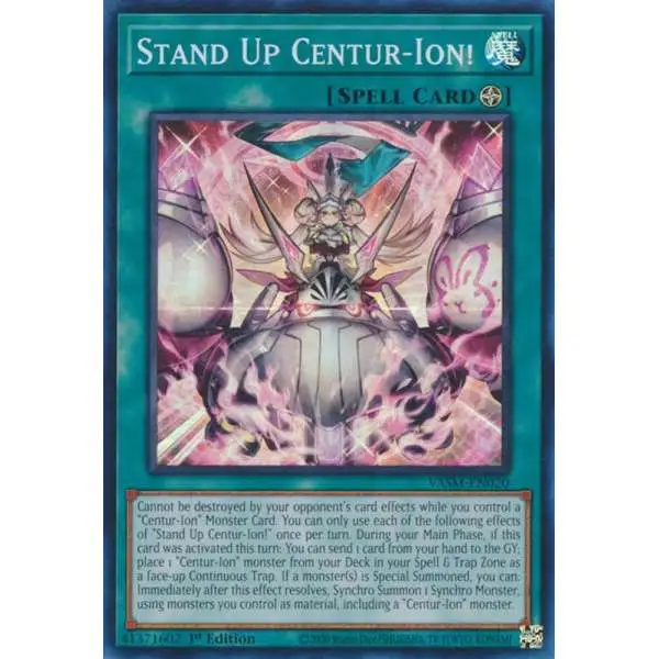 YuGiOh Trading Card Game Valiant Smashers Super Rare Stand Up Centur-Ion! VASM-EN020