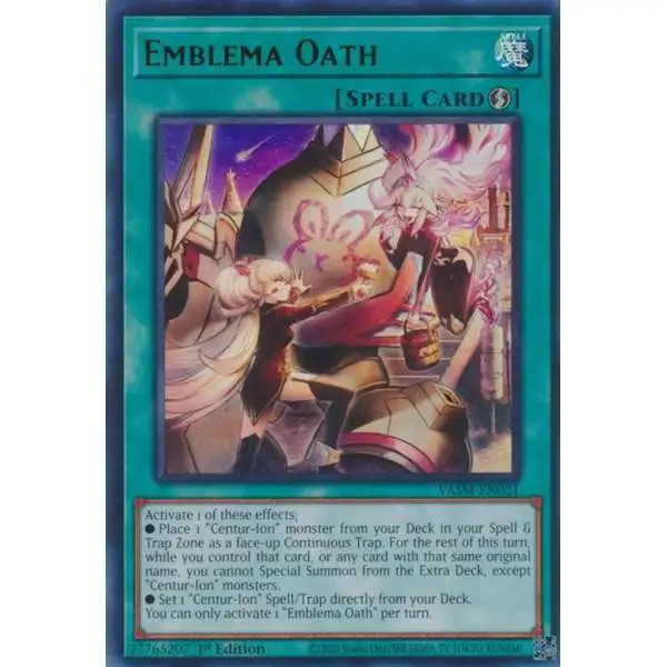 YuGiOh Trading Card Game Valiant Smashers Ultra Rare Emblema Oath VASM-EN021