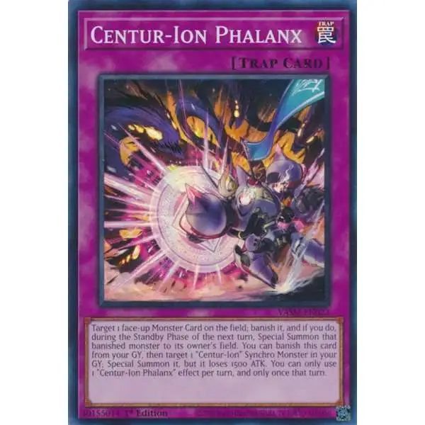 YuGiOh Trading Card Game Valiant Smashers Super Rare Centur-Ion Phalanx VASM-EN023