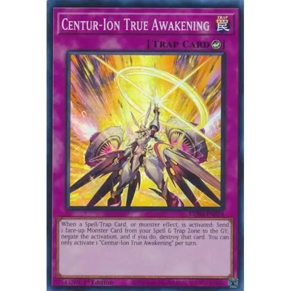 YuGiOh Trading Card Game Valiant Smashers Super Rare Centur-Ion True Awakening VASM-EN024