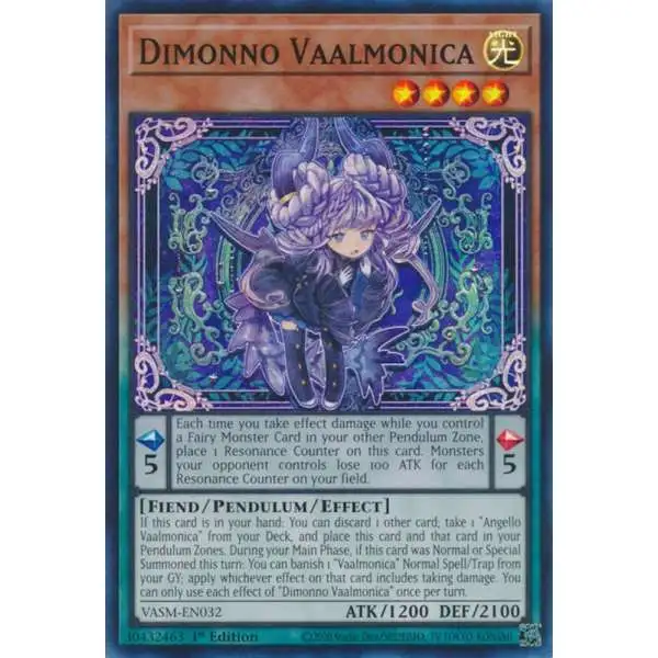 YuGiOh Trading Card Game Valiant Smashers Super Rare Dimonno Vaalmonica VASM-EN032