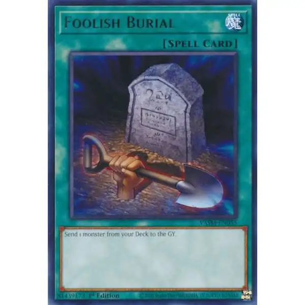 YuGiOh Trading Card Game Valiant Smashers Rare Foolish Burial VASM-EN055