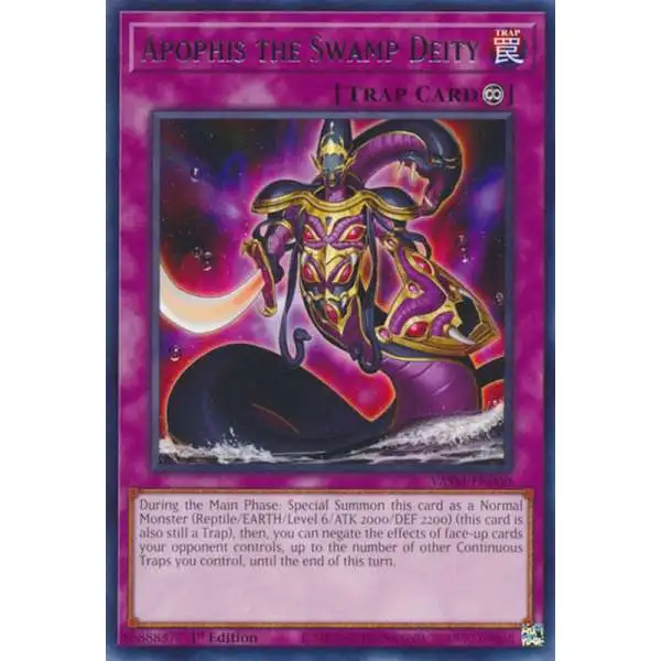 YuGiOh Trading Card Game Valiant Smashers Rare Apophis the Swamp Deity VASM-EN060