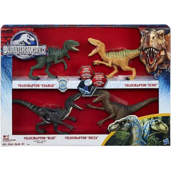 Jurassic World Velociraptor Charlie, Delta, Echo & Blue Exclusive Action Figure 4-Pack