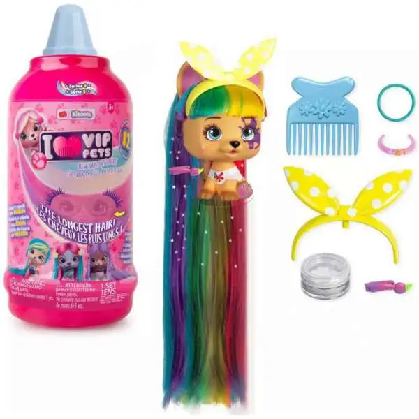 VIP Pets Surprise Hair Reveal Doll Mousse Bottle Mystery Pack