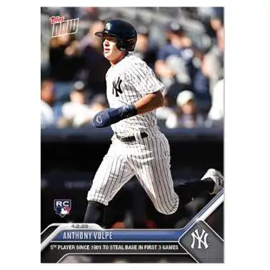 MLB New York Yankees 2023 NOW Baseball Anthony Volpe Exclusive #31 [Rookie Card, 5th Player Since 1901 to Steal Base in First 3 Games]