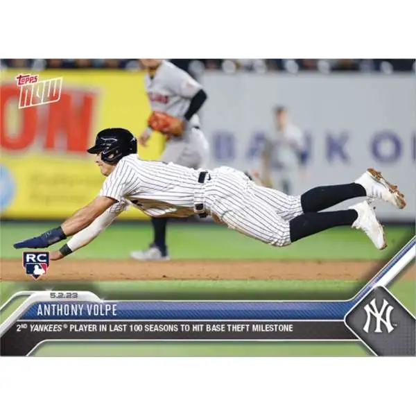 MLB New York Yankees 2023 Topps Now Baseball Anthony Volpe Exclusive #223 [Rookie, 2nd Yankee In Last 100 Seasons to hit base theft milestone]