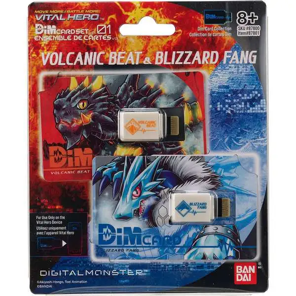 Digimon Vital Hero Volvcanic Beat & Blizzard Fang DIM Card Set 2-Pack [Vol. 01]