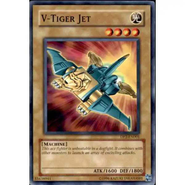 YuGiOh GX Trading Card Game Duelist Pack Chazz Common V - Tiger Jet DP2-EN001
