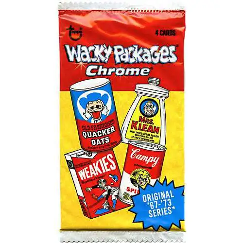 Wacky Packages Topps 2014 Chrome Trading Card RETAIL Pack [4 Cards]