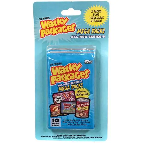 Wacky Packages Topps All-New Series 6 Trading Card Sticker MEGA BLISTER 2-Pack