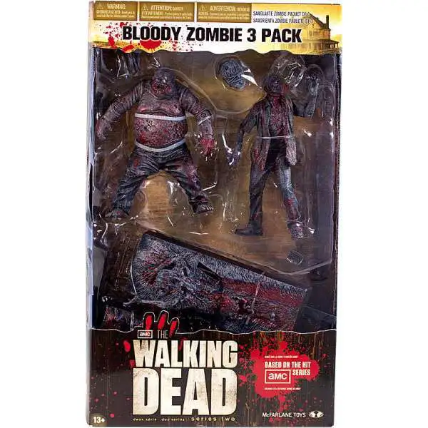 McFarlane Toys The Walking Dead AMC TV Bloody Zombie 3-Pack Action Figure Set