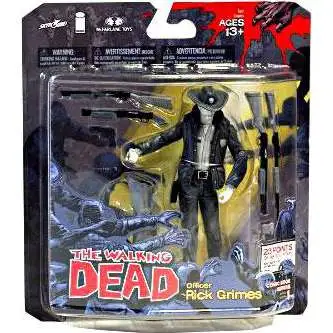 McFarlane Toys The Walking Dead Comic Series 1 Officer Rick Grimes Exclusive Action Figure [Black & White Variant]