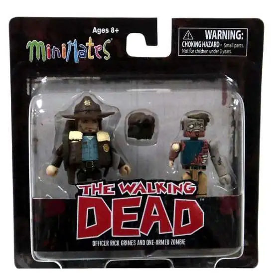 The Walking Dead Minimates Series 1 Officer Rick Grimes & One-Armed Zombie Minifigure 2-Pack [Damaged Package]
