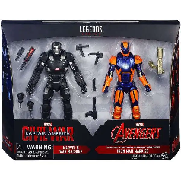 Captain America Civil War Marvel Legends War Machine & Iron Man Mark 27 Exclusive Action Figure 2-Pack