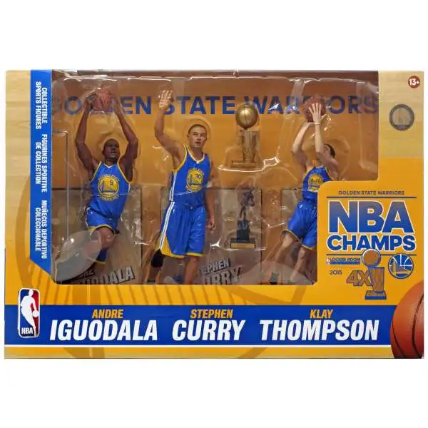 McFarlane Toys NBA Golden State Warriors Sports Basketball Stephen Curry, Klay Thompson & Andre Iguodala Action Figure 3-Pack [2015 Champions]