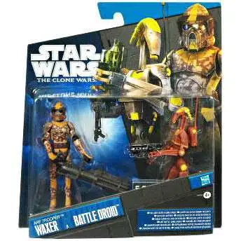 Star Wars Clone Wars 2011 ARF Trooper Waxer & Battle Droid Exclusive Action Figure 2-Pack