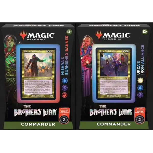 MtG Trading Card Game Brothers War Mishra's Burnished Banner & Urza's Iron Alliance Commander Deck Set