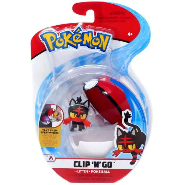 Pokemon Clip 'N' Go Litten & Poke Ball Figure Set