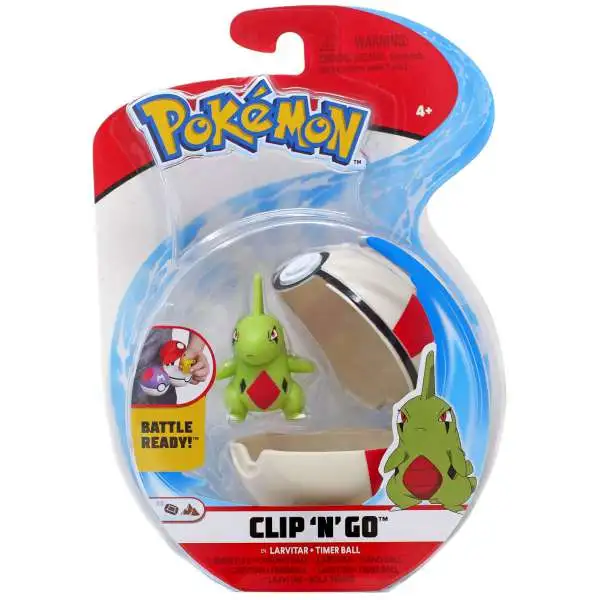 Pokemon Clip 'N' Go Larvitar & Timer Ball Figure Set