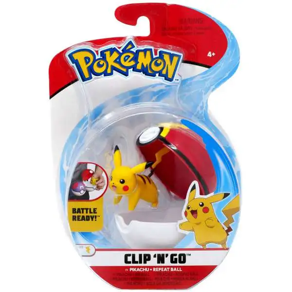 Pokemon Clip 'N' Go Pikachu & Repeat Ball Figure Set [Standing On All Fours]