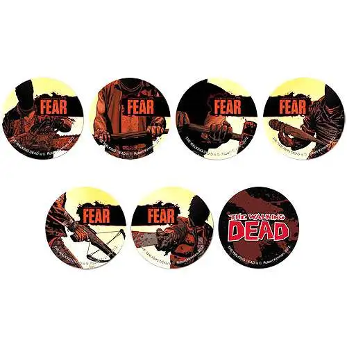 The Walking Dead Comic Set of 7 Promo Buttons