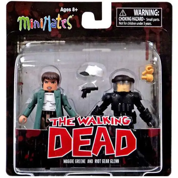 The Walking Dead Minimates Series 5 Maggie Greene & Riot Gear Glenn Minifigure 2-Pack
