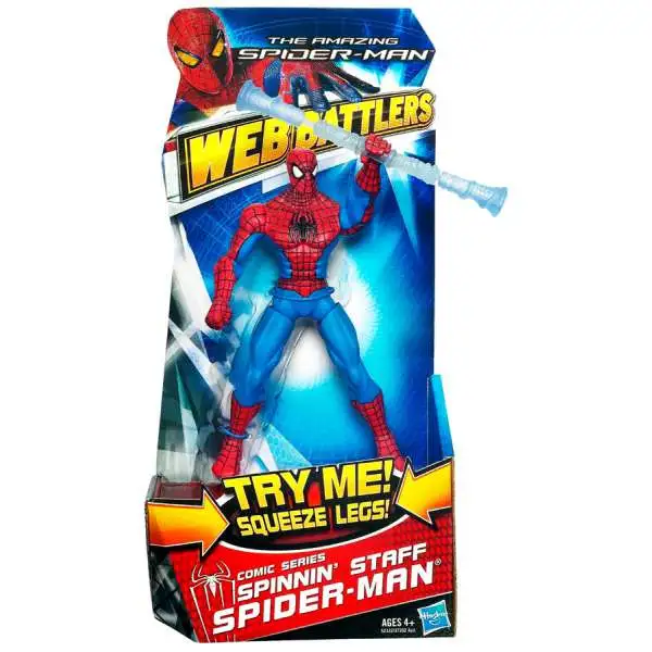 Marvel The Amazing Spider-Man Web Battlers Comic Series Spider-Man Action Figure [Spinning Staff]