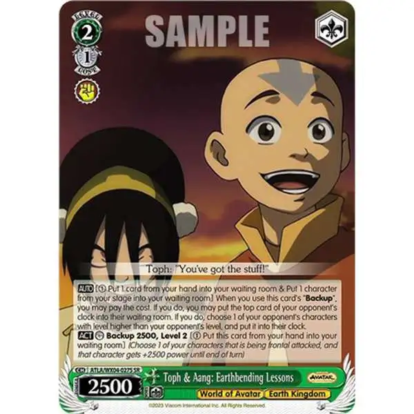 Weiss Schwarz Trading Card Game Avatar: The Last Airbender Super Rare Toph & Aang: Earthbending Lessons ATLA/WX04-027S