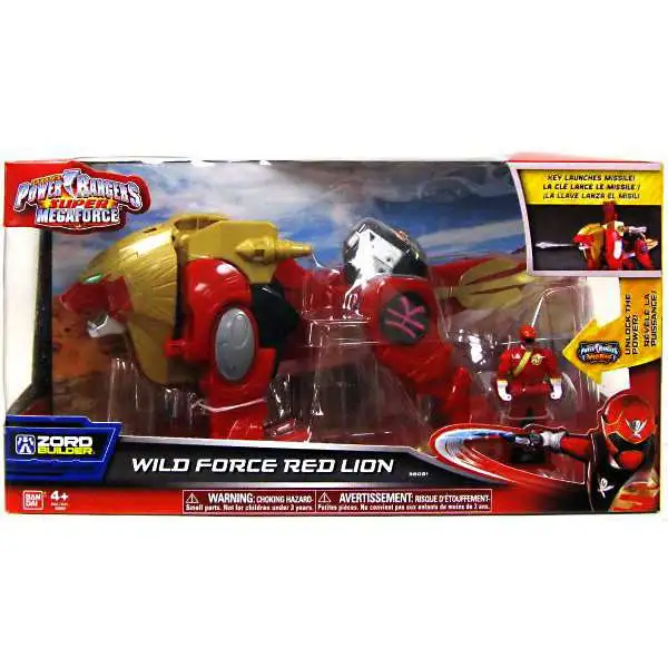 Power Rangers Super Megaforce Zord Builder Wild Force Red Lion Action Figure Vehicle