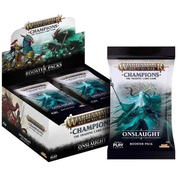Warhammer Age of Sigmar Champions Onslaught Trading Card Game Booster Box [24 Packs]