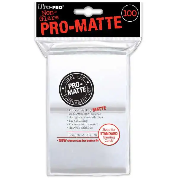 Ultra Pro Card Supplies Non-Glare Pro-Matte White Standard Card Sleeves [100 Sleeves]