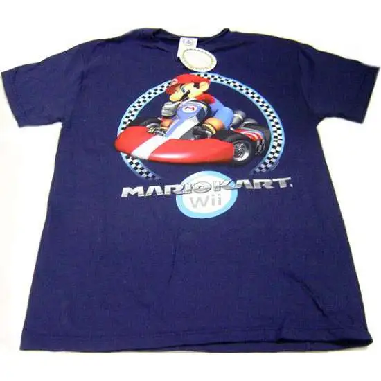 Super Mario Mario Kart Wii Wii Mario Kart T-Shirt [Adult Medium]