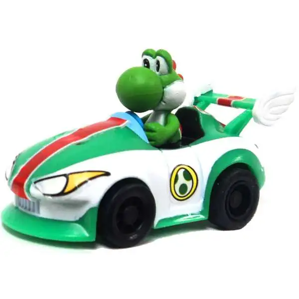 Super Mario Mario Kart Gacha Yoshi in Car 1.5-Inch Pull Back Racer