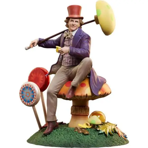 Willy Wonka & The Chocolate Factory Willy Wonka Gallery Willy Wonka 10-Inch PVC Diorama Statue [Mushroom Umbrella] (Pre-Order ships February)