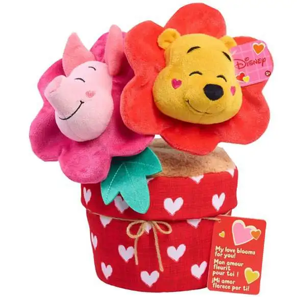 Disney 2026 Valentine's Day Winnie the Pooh & Piglet Exclusive Potted Plush