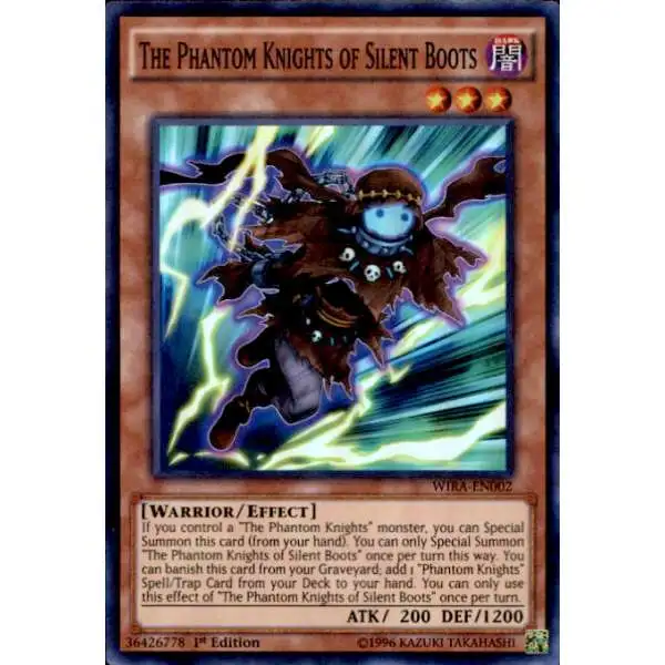 YuGiOh Wing Raiders Super Rare The Phantom Knights of Silent Boots WIRA-EN002