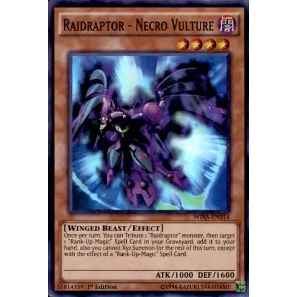 YuGiOh Wing Raiders Super Rare Raidraptor - Necro Vulture WIRA-EN014