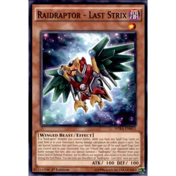 YuGiOh Wing Raiders Common Raidraptor - Last Strix WIRA-EN015