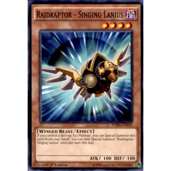 YuGiOh Wing Raiders Common Raidraptor - Singing Lanius WIRA-EN018